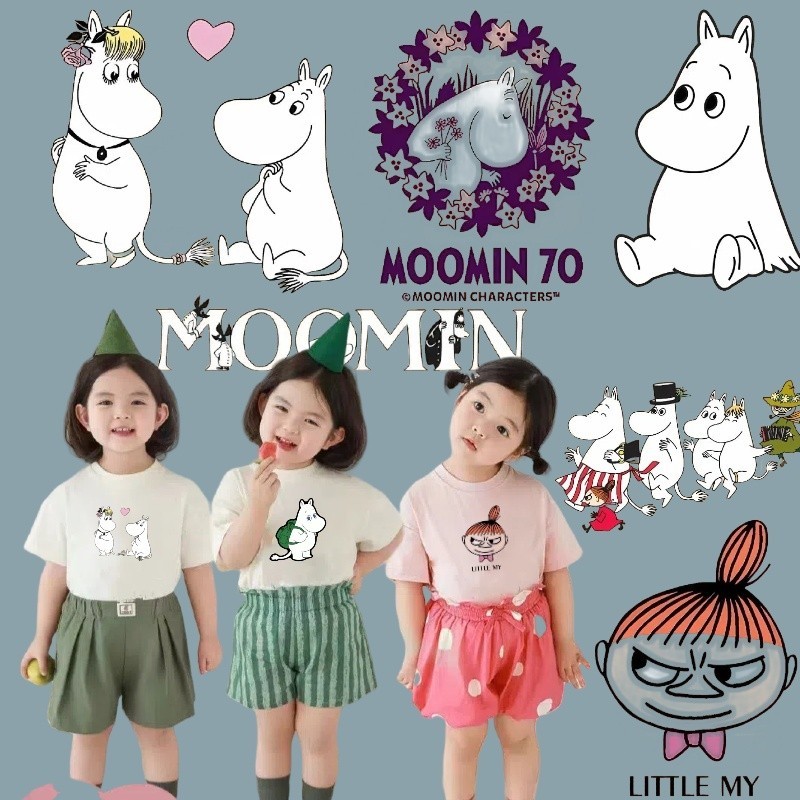 Moomin การ ์ ตูนลายน ่ ารักสติกเกอร ์ รีดผ ้ าส ่ วนผสมตกแต ่ งเสื ้ อผ ้ า