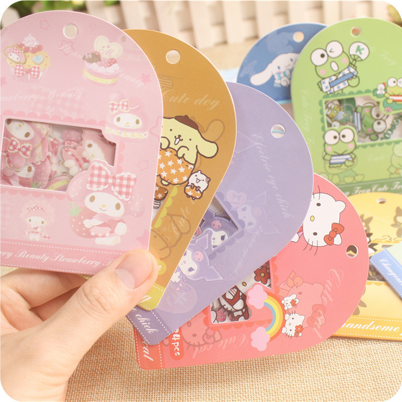 สติ๊กเกอร์แพ็คญี่ปุ่นน่ารักการ์ตูนสติกเกอร์ Instagram Girl DIY คู่มือโปร่งใสสติกเกอร์ตกแต่งกันน้ํา