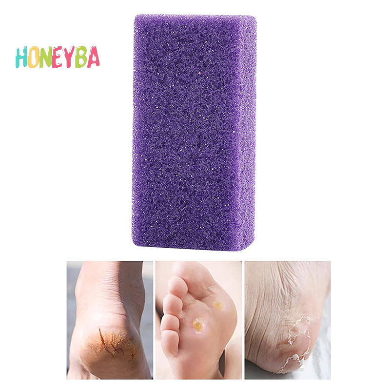 <Honeyba> Exfoliate Feet Pedicure Handle Pumice Stone Scraper Foot File Dead Hard หยาบแห้งผิว Scrub แคลลัส Remover คู่มือ Cracked Heels Nice