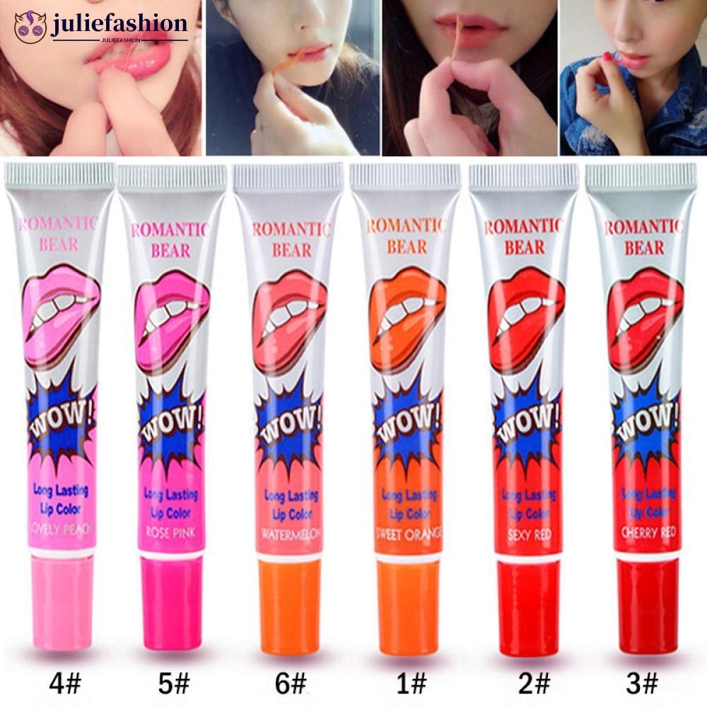JULIEFASHION กันน ้ ํา Peel Off Mask Tint Pack Tatto Lip Gloss ลิปสติกติดทนนานแต ่ งหน ้ า T9Z3
