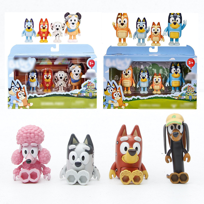 Blueys Family & Friends Pack รวบรวมโลกของ Bluey Action Figure ของเล่นเค้ก Topper PVC ตัวเลขสําหรับเด็ก