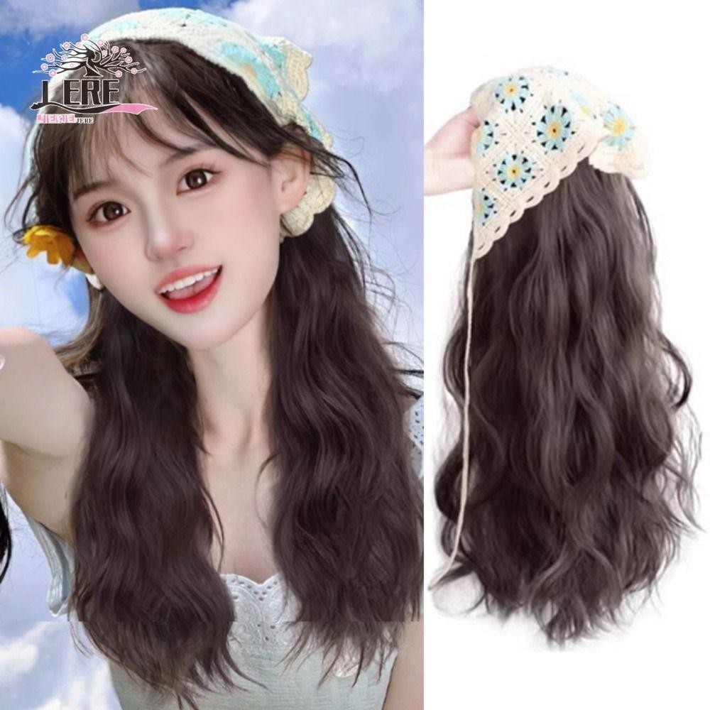 Cute Pastoral Style Flower Triangle Headscarf Wig For Summer Travel