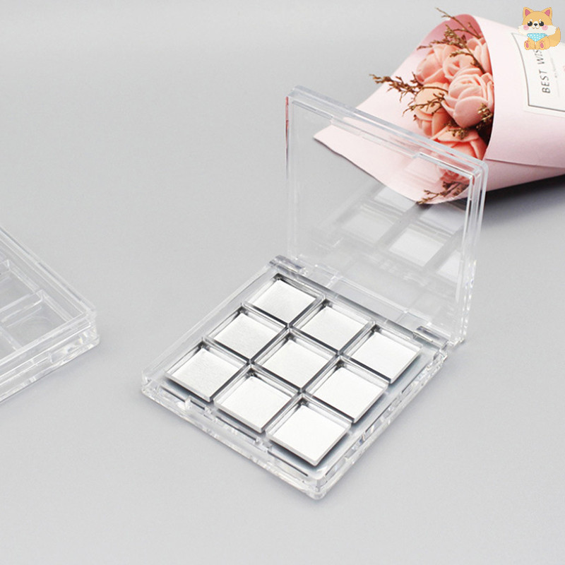 [VI ] 9 Grids Palette Eye Makeup Storage Box Empty Eyeshadow Dish DIY Eyeshadow TH