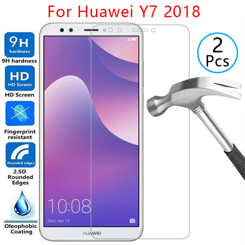 Tempored glass screen protector สําหรับ huawei y7 pro prime 2018 กรณีบน y 7 7y y7pro Y7prime Y7prime