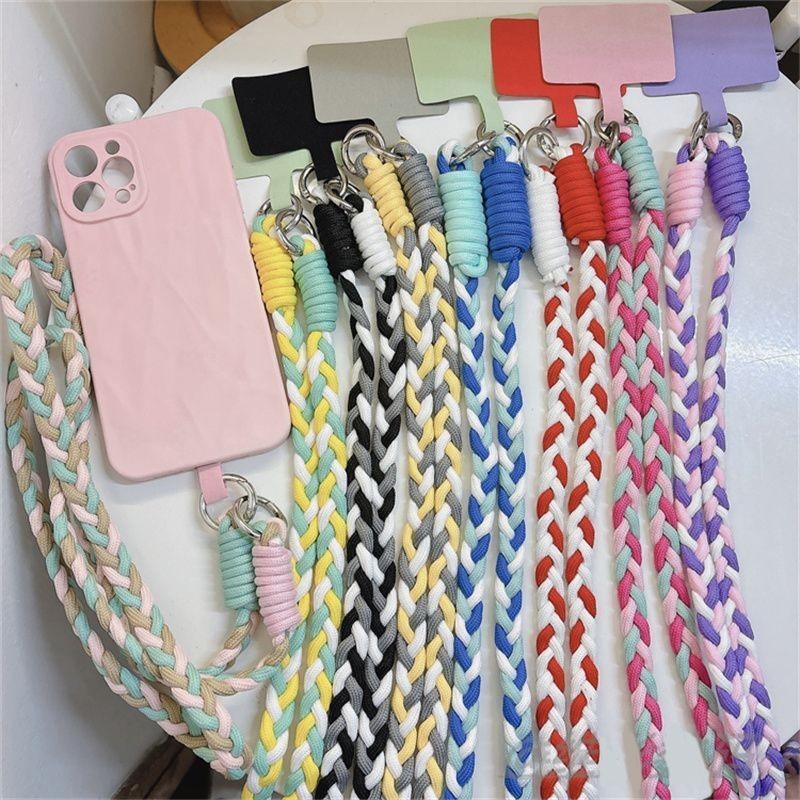 Ins SimpleทอCross-Bodyเชือกยาวที่ไม่ซ้ํากันCandyสีInfluencerแขวนโซ่เคสโทรศัพท์สายรัดสากลแขวนคอShock-Resistantโทรศัพท์มือถือเชือกเส้นเล็กกล้องUniversalพร้อมคลิปการ์ดผู้ชายผู้หญิงสไตล์
