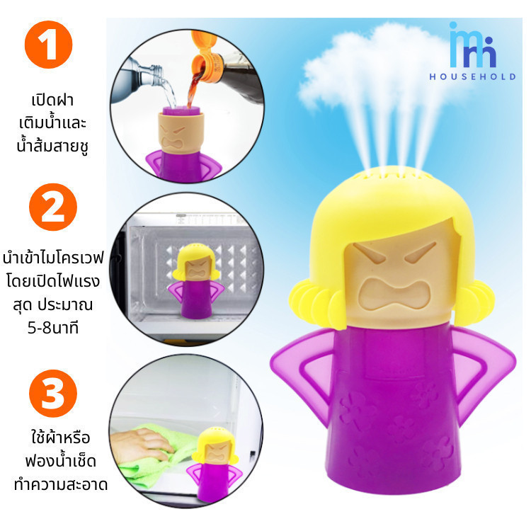 MM ตุ๊กตาทำความสะอาดไมโครเวฟ ที่ทำความสะอาดไมโครเวฟ ล้างไมโครเวฟ Angry Mama