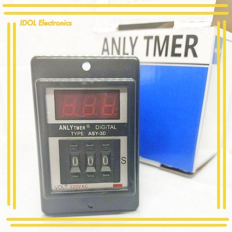 ราคาถูก! ASY-3D ทามเมอร์ ดิจิตอล 3หลัก 220vac 999Sec พร้อมsocket