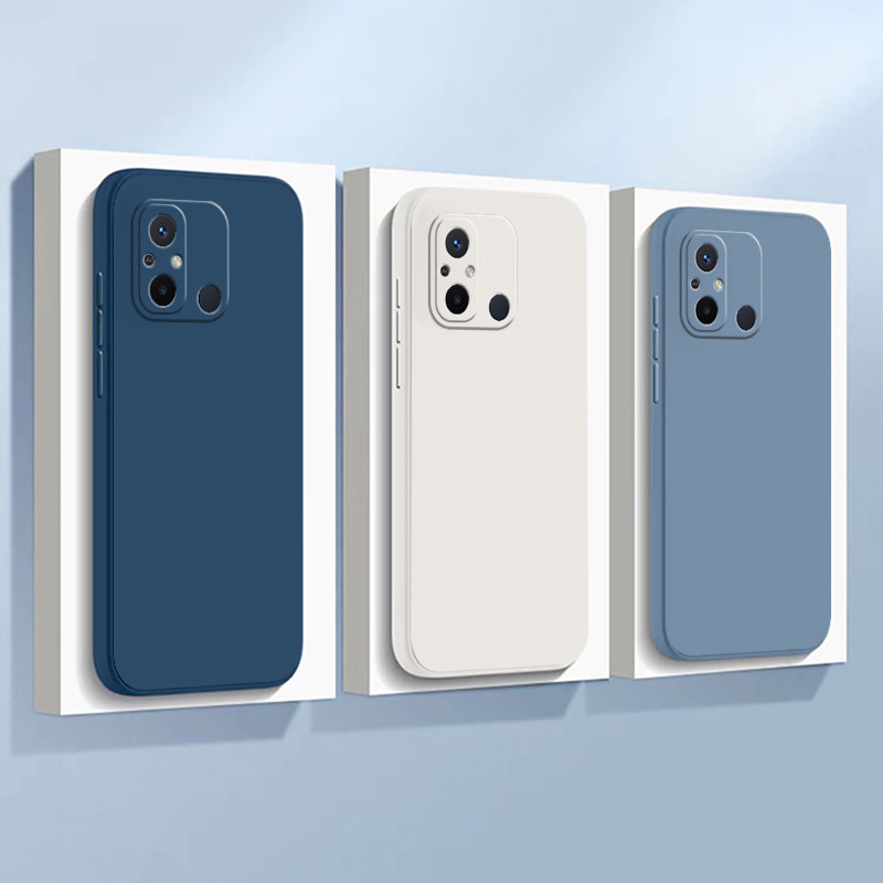 เคส Redmi 12C กรณีโทรศัพท์มือถือสีทึบ เลนส์กล้องป้องกันเต็มรูปแบบกันกระแทก TPU Jelly Soft Case C7K