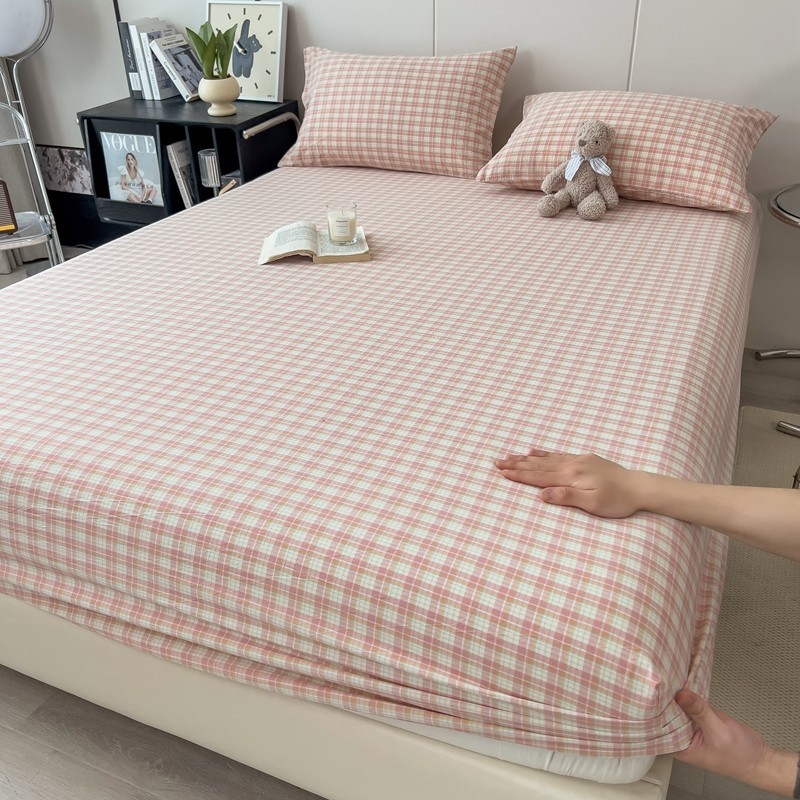 ผ้าฝ้าย 100% 1000tcYarn-ย้อมผ้าปูที่นอน Single Queen / King Size ผ้าปูที่นอน Cadar ปลอกหมอนไม่ซีดจาง