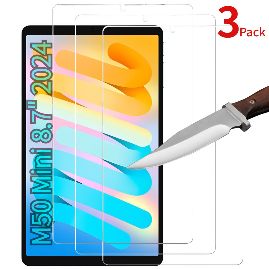 3 แพ็คป้องกันหน้าจอสําหรับ Teclast M50 Mini 8.7 นิ้ว 2024 ฟิล์มกระจกนิรภัย 9H ความแข็ง HD Clear ป้องกันรอยขีดข่วน