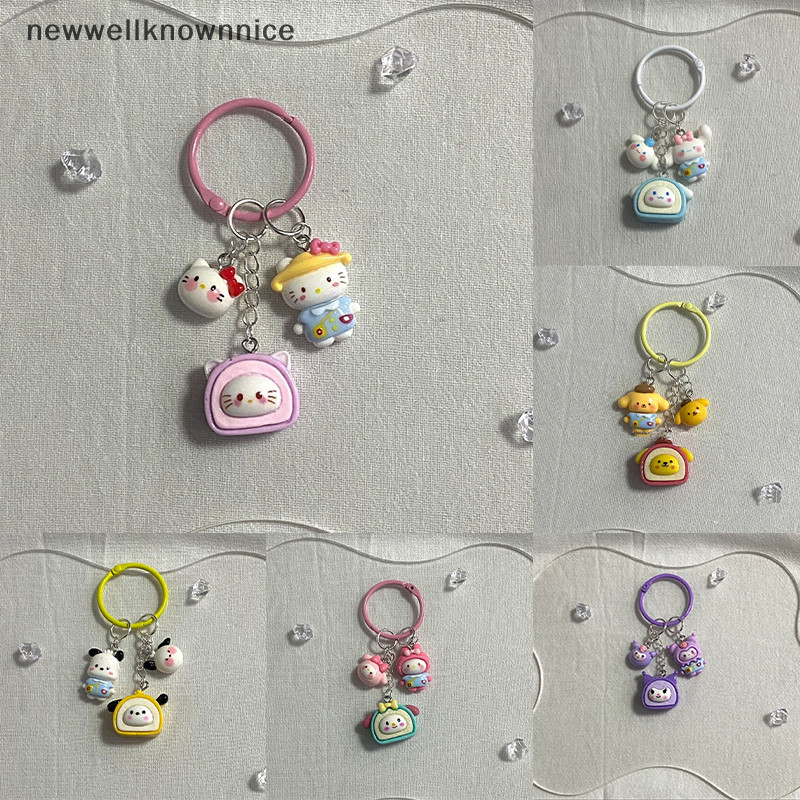 Newwellknownnice Sanrio Anime Hello Kitty พวงกุญแจการ์ตูน Kawaii อบเชยสุนัข Kuromi Melody กระเป๋าเป้สะพายหลังจี้อุปกรณ์เสริมพวงกุญแจเด็กน่ารักของขวัญ TH
