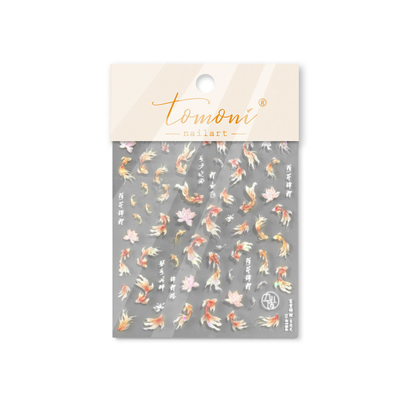 [Meow.Sensei] รูปแบบใหม่ tomoni Shell Light Nail Sticker สติ๊กเกอร์ติดเล็บขายดี สติ๊กเกอร์ติดเคสโทรศัพท์ Fugui Koi 4164 - รูปที่ 3