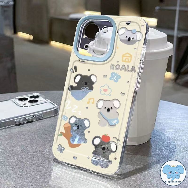 การ์ตูนหมีโคอาล่าหัวใจหมีผีเสื้อดอกไม้เคส OPPO A16 A51 A9 A7 A5s A12 A57 A53 A76 A15 A3S A54 A31 A5 A1K A36 Reno 6 5F