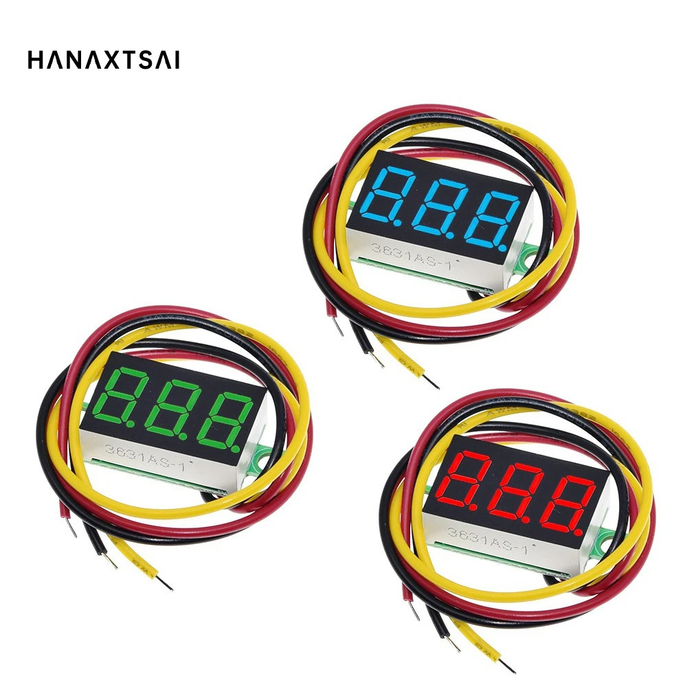 0.36 นิ้ว 3 สาย 0.36 ''กระแสตรง 4.5-30โวลต์3หลักจอแสดงผลโวลต์มิเตอร์มินิ นํา แผงดิจิตอลแรงดันไฟฟ้าเมตรตราสาร (สามสายโวลต์มิเตอร์1.2ซม. กระแสตรง 0โวลต์-30โวลต์ กระแสตรง หัวโวลต์มิเตอร์รถจักรยานยนต์โวลต์มิเตอร์ดิจิตอลจอแสดงผลเมตร)