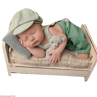 Charmant ทารกแรกเกิดอาบน้ํา Suspender Jumpsuit Headwear Bean…