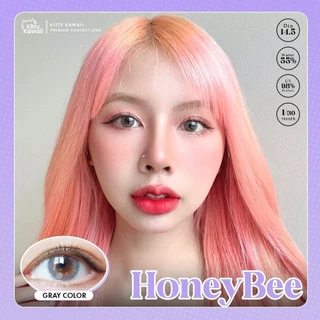 🔥คอนแทคเลนส์ ขนาดมินิ Honey bee Brown/Gray (kittykawaii)