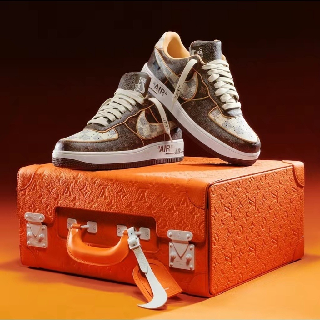 Louis Vuitton x Nike Air Force 1 No. 1 รองเท้าผ้าใบแฟชั่น QMDH