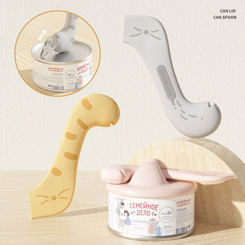 พร้อมส่ง✨ฝาปิดกระป๋องอาหารสัตว์เลี้ยง ้ฝาซิลิโคน ้อนที่เปิดกระป๋อง รักษาความอร่อย ช้อนตักอาหารแมว