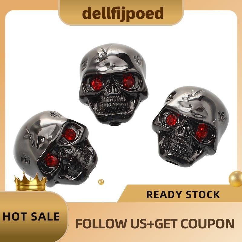 dellfijpoed3pcs กีตาร์ไฟฟ้า Skull Volume Control Knob---สีดํา