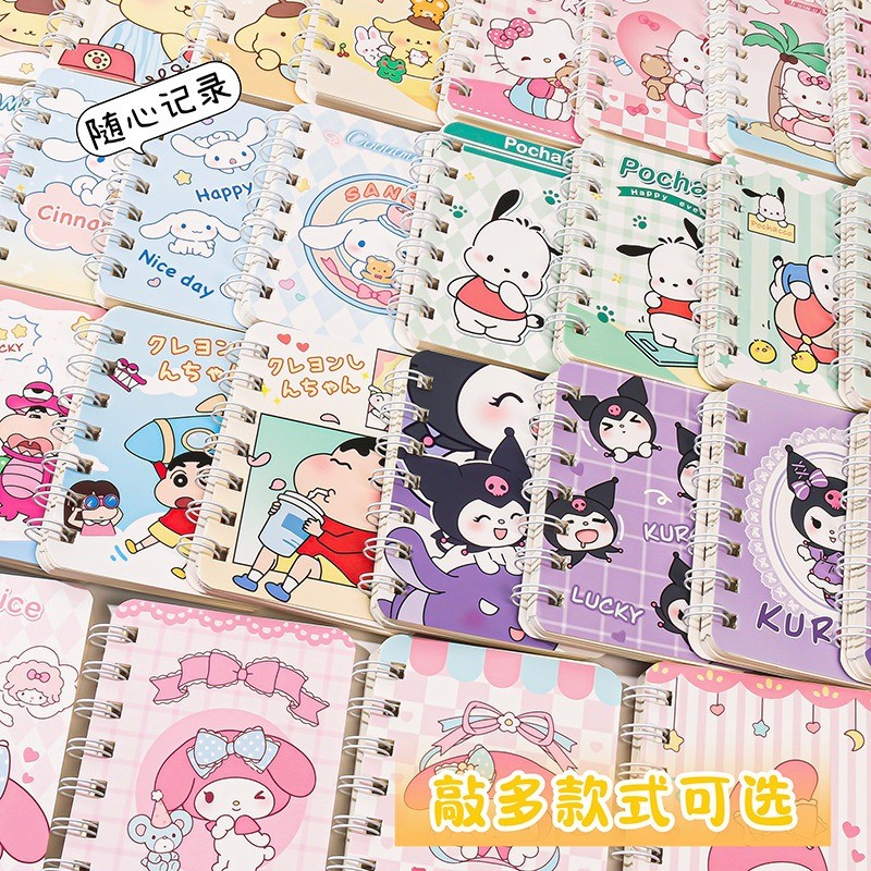 A7 Coil Notebook Anime Series KT Kawaii Kuromi การ์ตูนนักเรียนแบบพกพาโน้ตบุ๊คเด็กของขวัญ - รูปที่ 3