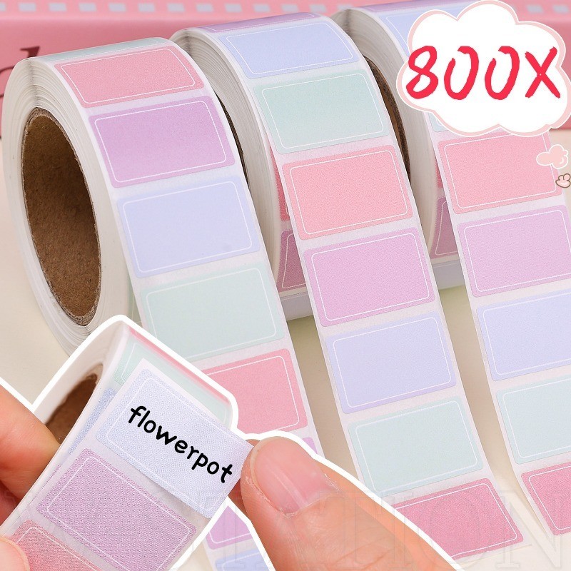 800ชิ้น/ม้วนสติกเกอร์ฉลากที่มีสีสัน-สําหรับบันทึกไฟล์ปรุงรสการจําแนก-กาวในตัว,4สี-โรงเรียนสํานักงานอุปกรณ์เครื่องเขียน-สี่เหลี่ยมผืนผ้าป้ายที่เขียนด้วยลายมือ