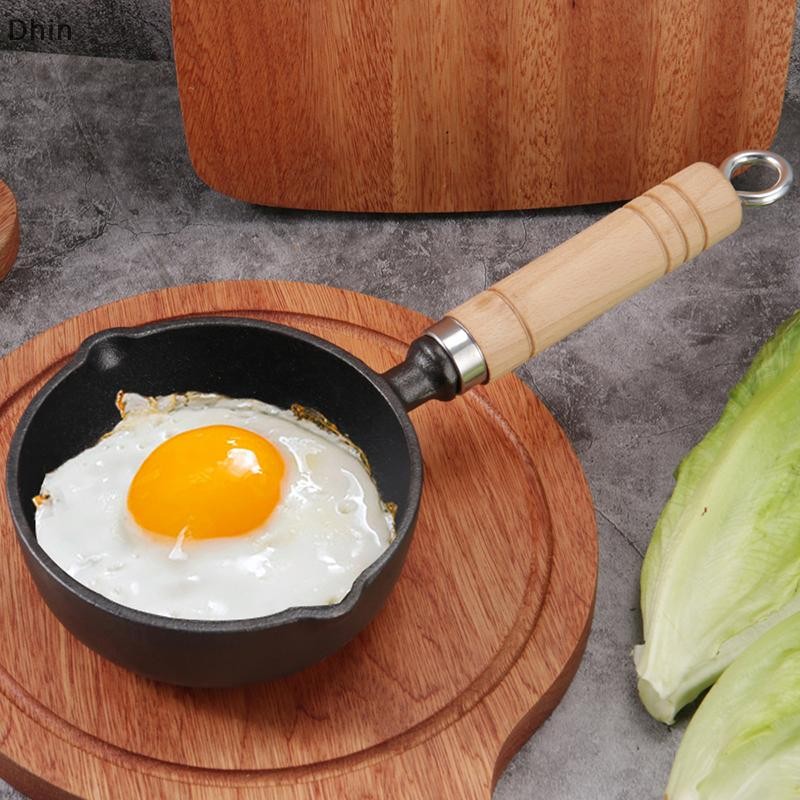[Dhin] 12 ซม.เหล็กหล่อไข่กระทะ Pour Spout Nonstick กระทะนมเนยละลายหม้อเตาแก๊สเตาแม่เหล็กไฟฟ้า Universal COD