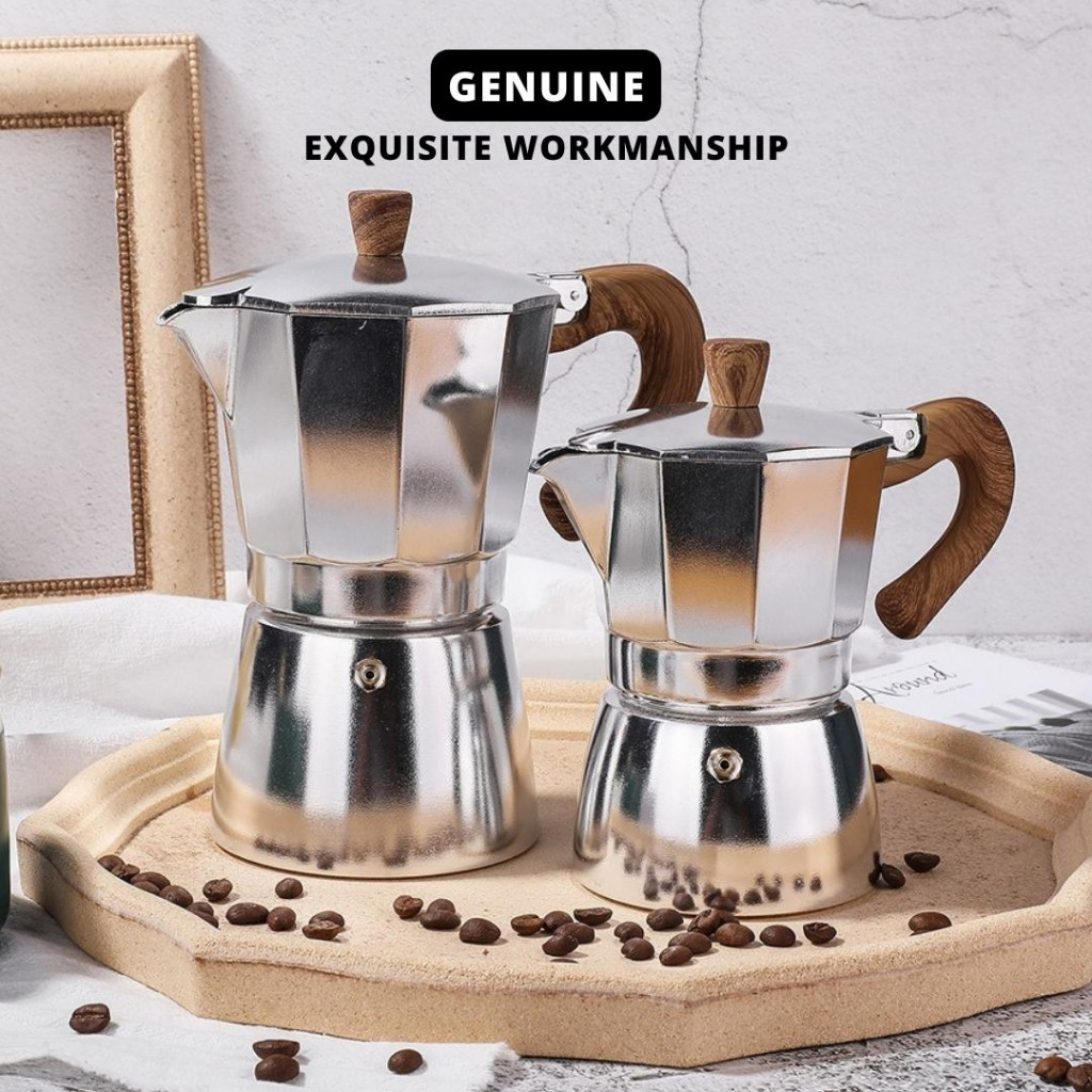 หม้อกาแฟ เครื่องชงกาแฟ Moka Pot หนาอิตาเลี่ยน Ground Espresso Percolator Mocha Pot เตาด้านบน