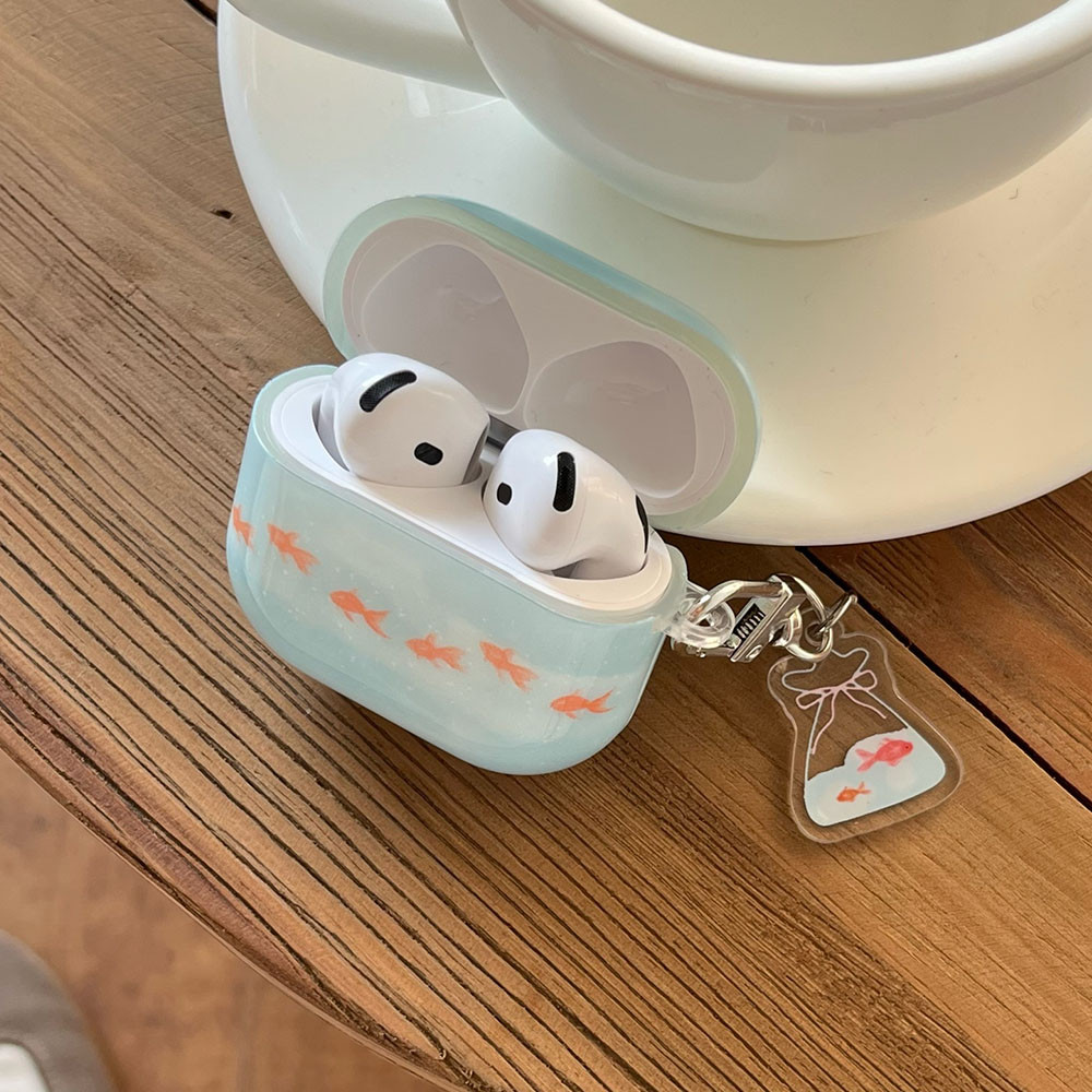 น่ารักปลาทองป้องกันกรณีสําหรับ Airpods Pro3 2 3 4 หูฟังสําหรับ Apple Airpodspro2 AirPod Pro กันกระแท