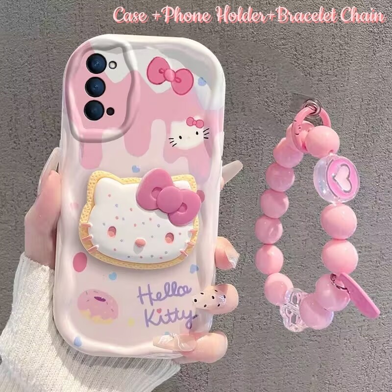 Hello Kitty ผู้ถือโทรศัพท์ปลอกสําหรับOPPO Realme C12 C15 C55 C17 C11 2020 7i 5 5I 6I 6 10 13 Pro Max