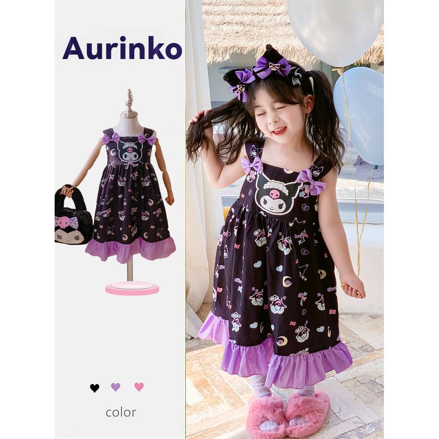🧸 ส่งจากไทย🧸ชุดเด็กผู้หญิง Kuromi ชุดเจ้าหญิง สไตล์เกาหลี สําหรับเด็กผู้หญิง ชุด ฮาโลวีน เด็ก ผู้หญิง ชุดไปงานปาร์ตี้เด็ก 1-8ปี ชุดสงกรานต์เด็กผู้หญิง