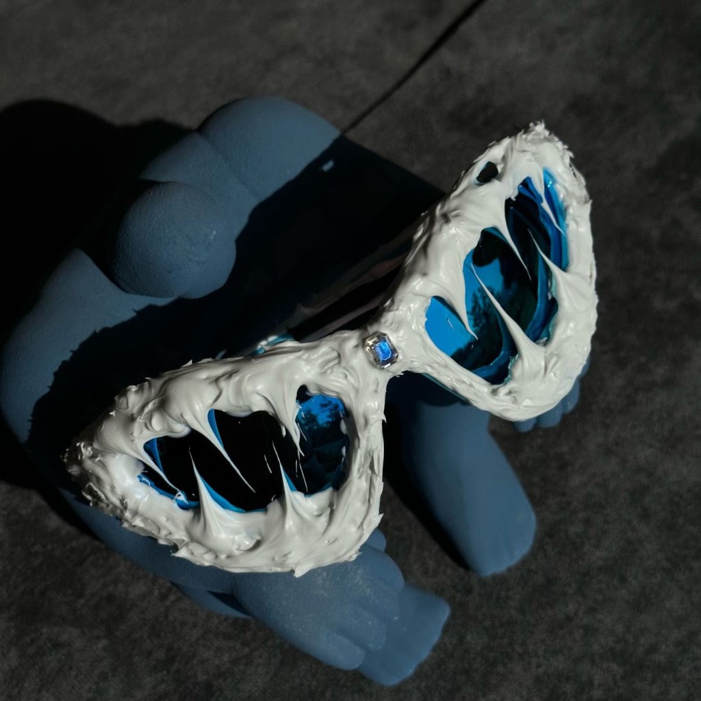 ✨ Pi0neeR Sapphire แว่นกันแดด avant-garde สไตล์ niche มืด ins