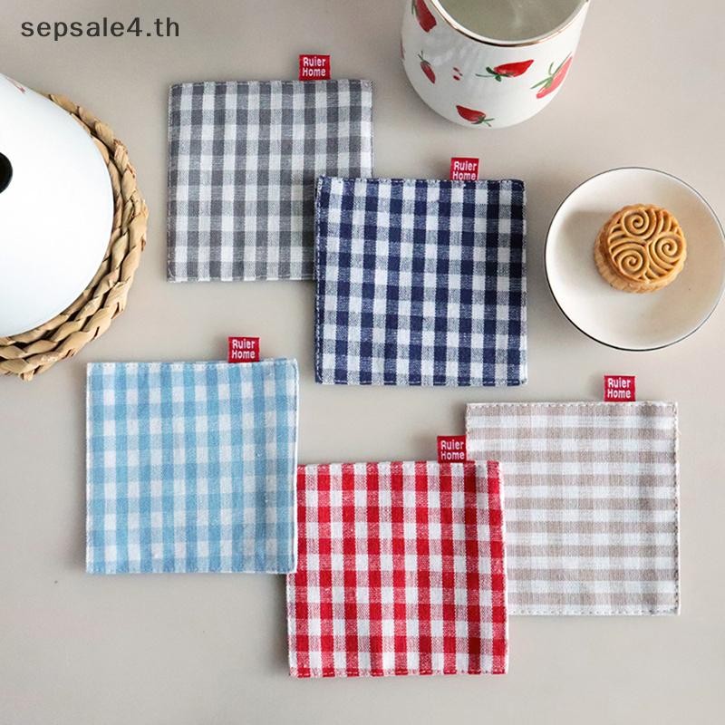 # Sepsale # 1/5pcs ผ้า Coaster ผ้าขนหนูชาผ้าคู่ Placemat ผ้าฝ้ายแท้ฉนวนกันความร้อน Pad แก้ว Pad Kitchen Table Decor.