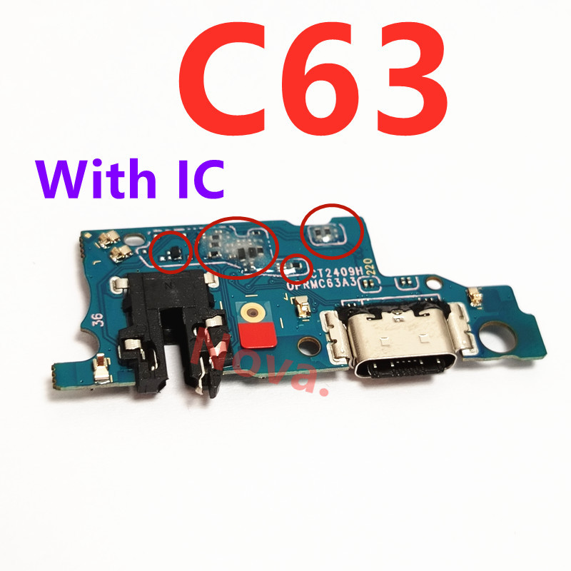 Fast Charging สําหรับ Realme C63 4G ชาร์จ USB พร้อม IC Connector พอร์ต Dock Repair Part