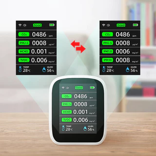 Xiaomi Youpin Tuya WIFI Quality Monitor เครื่องวัดฝุ่น pm2.5 วัดคุณภาพอากาศ เครื่ิองวัดค่าฝุ่น แบบwifi แบบพกพ 8in1 CO2 HCHO TVOC PM1.0 PM2.5 PM10 ทดสอบความชื้นอุณหภูมิวัดคาร์บอนไดออกไซด์