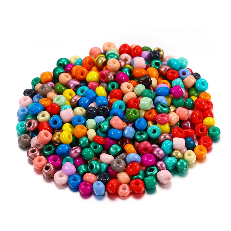 ST.KUNKKA 600 ชิ้น 3mm ลูกปัดเม็ดทราย หลายสีลูกปัดแก้วลูกปัดทรงกลมขนาดเล็ก