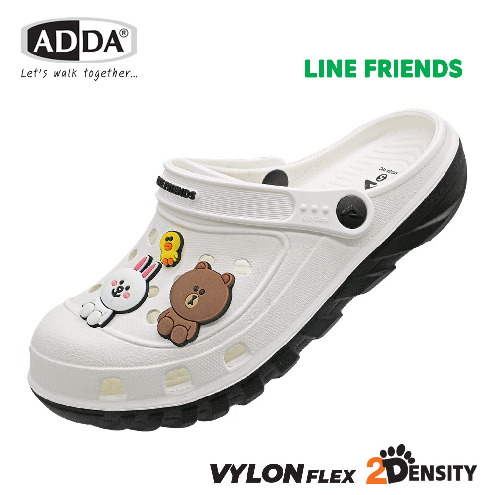 Adda รองเท้าแตะลำลอง ผู้หญิง แบบสวมหัวโต ลายชินจัง Shinchan ,Line Friends (ไซส์ 4-6)