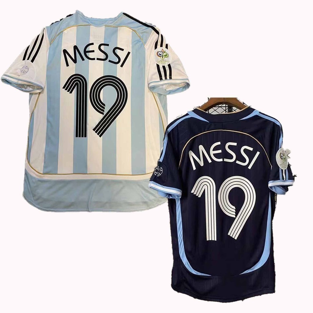 Retro ฉบับที่ 2006 Argentina เสื้อฟุตบอลเสื้อฟุตบอลชายชุดเหย้า