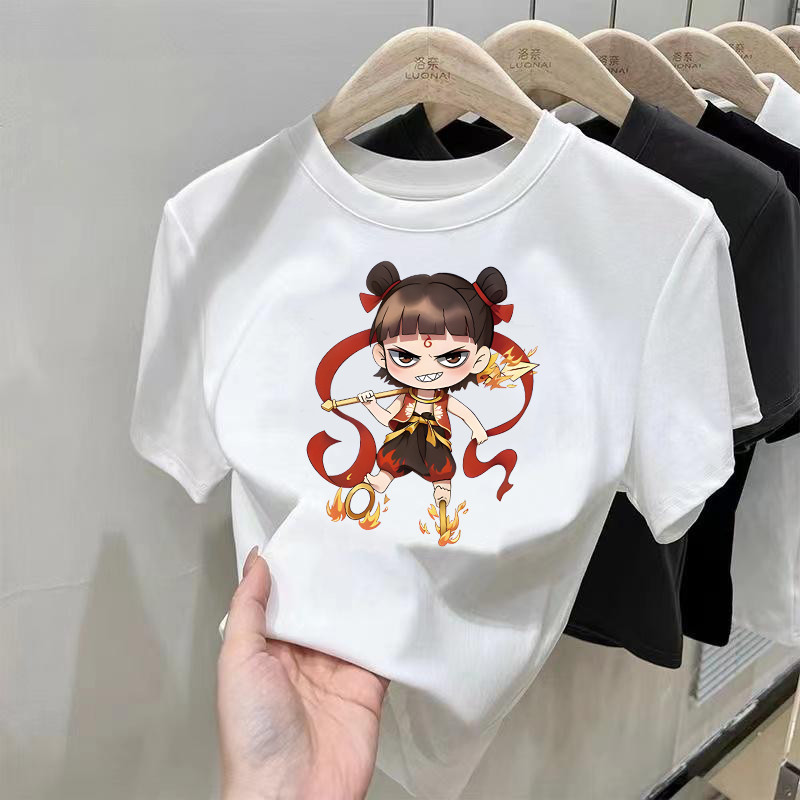 ราคาพิเศษ ล็อตสุดท้าย!! เสื้อยืดแขนสั้นผู้หญิงคอกลม ผ้าฝ้ายทรงสลิมฟิต สไตล์แฟชั่นการ์ตูน - รูปที่ 5