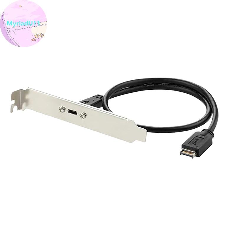 Myriadu 50 ซม.USB 3.2 แผงด้านหน้า Header TYPE-E ถึง USB-C TYPE C หญิงเชื่อมต่อสายไฟ TYPE-E Baffle Ca
