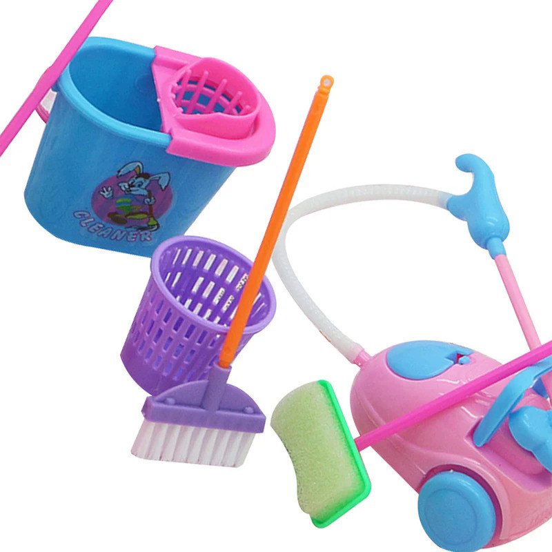 9pcs Pretend Play Toy Educational Toys Kitchen Home Cleaning Tools Home Decoration House Cleaner Toy