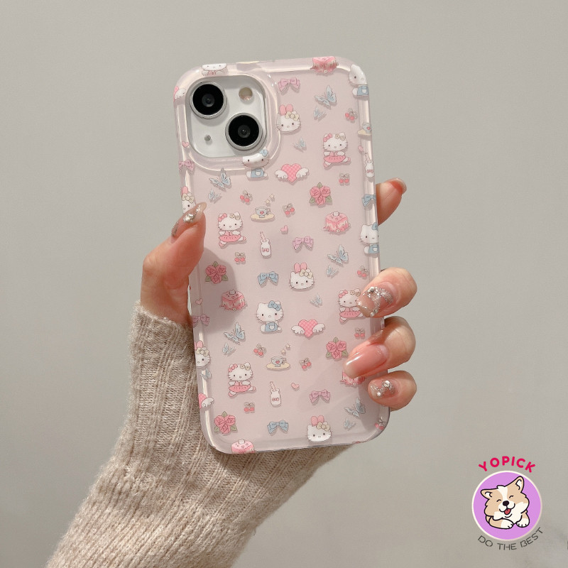 สําหรับ iphone 16pro โทรศัพท์ เคสแมวเค้กสีชมพู iphone15 ใหม่ 13 ผู้หญิง 14promax สองชั้นรวมทุกอย่างป้องกันการตก 15pro กรณี BB