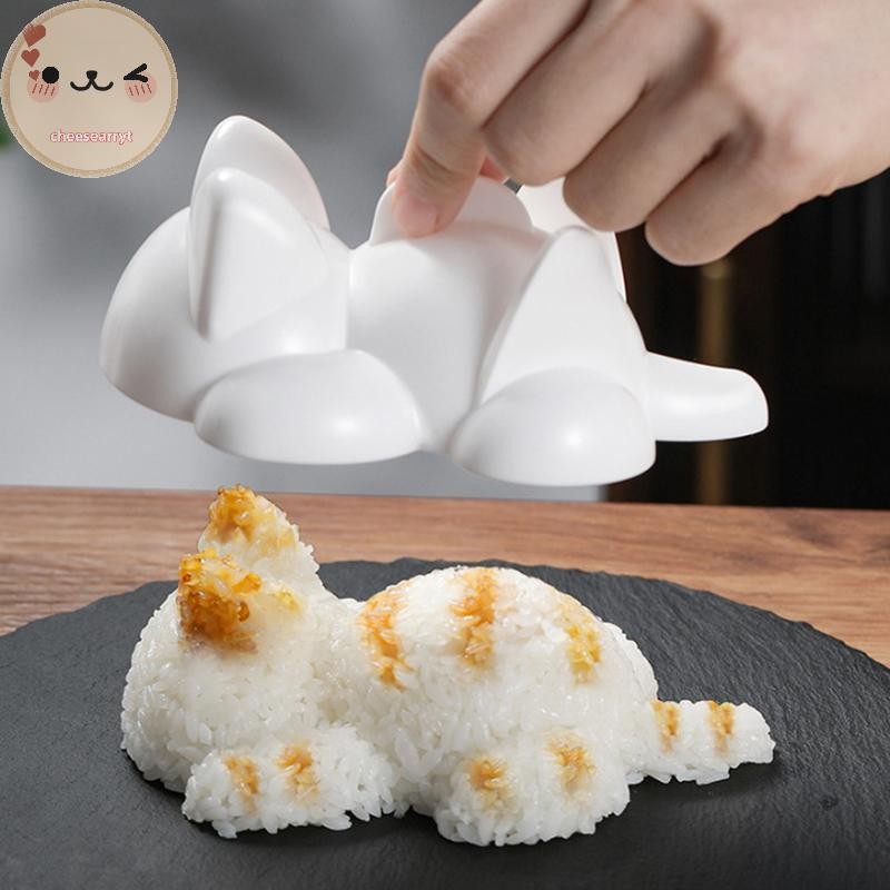 Chee 1/2 ชิ้นน่ารักเครื่องมือซูชิ Onigiri แม่พิมพ์แมวสัตว์รูปร่างซูชิเด็กข้าวมันฝรั่งบดฟักทอง Mash อุปกรณ์เบเกอรี่ Gadgets ครัว EN