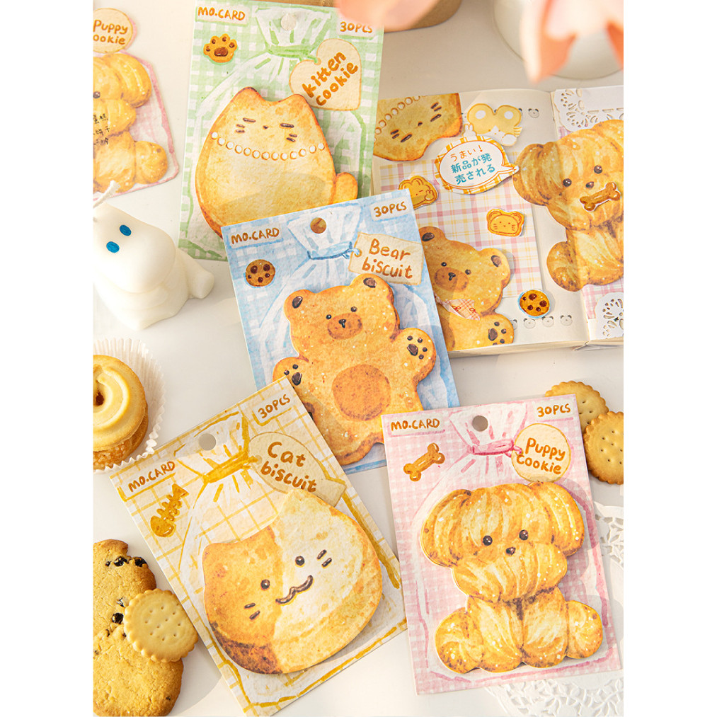 ไดลี่|30แผ่นลงในวัสดุภาพประกอบน่ารักบันทึกเหนียวรูปทรงพิเศษกัดคุกกี้นักเรียนบันทึกข้อความnครั้งโพสต์คู่มือภูมิทัศน์ทําเองตกแต่งบันทึกคู่มือ