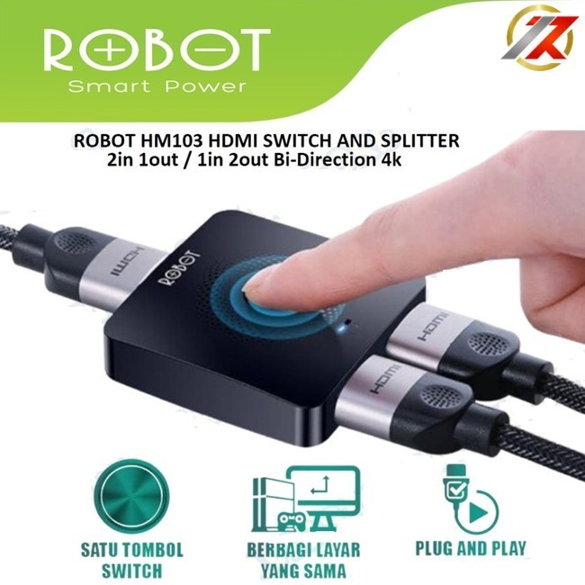 ROBOT HM103 HDMI Switch & Splitter 2in 1out / 1in 2out 4K