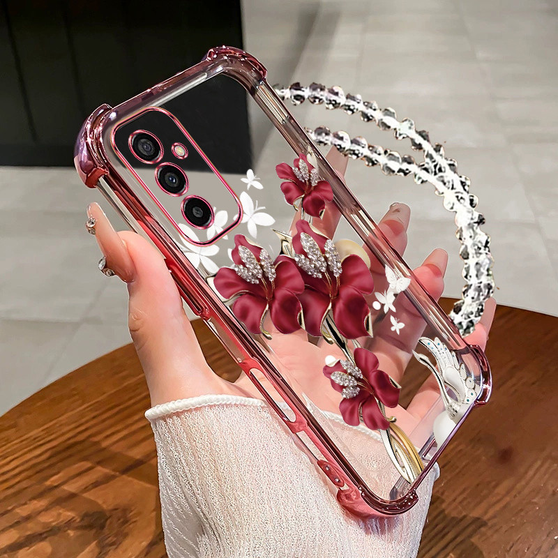 กันกระแทกcase สําหรับ Samsung A15 A16 A36 A55 A56 5G เคสโทรศัพท์ TPU สร้อยข้อมือล่าสุด 2025 ดีไซน์ใหม่ความงาม softCase