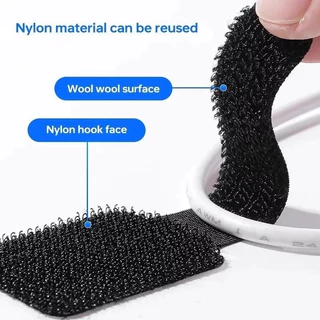 Reusable Cable Ties Fastening Wire Organizer สายไฟเชือกผู ้ ถือกาวในตัวปรับสายไฟสายรัดโต ๊ ะการจัดการ