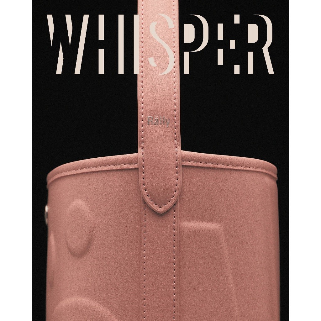【สินค้าพร้อมส่ง】100%แท้ Rally The Bag Whisper (Valentine's Limited)  กระเป๋าหนังทรง Bucket ลายโลโก้
