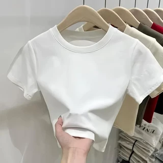 COD (จัดส่งในกรุงเทพฯ) เสื้อทรง เสื้อยืดเข้ารูป สกรีนลายเสือ โทนมินิมอลสุด พร้อมส่งทุกสี ผ้ายูนิยืดเยอะ สาวอวบใส่ได้งาน
