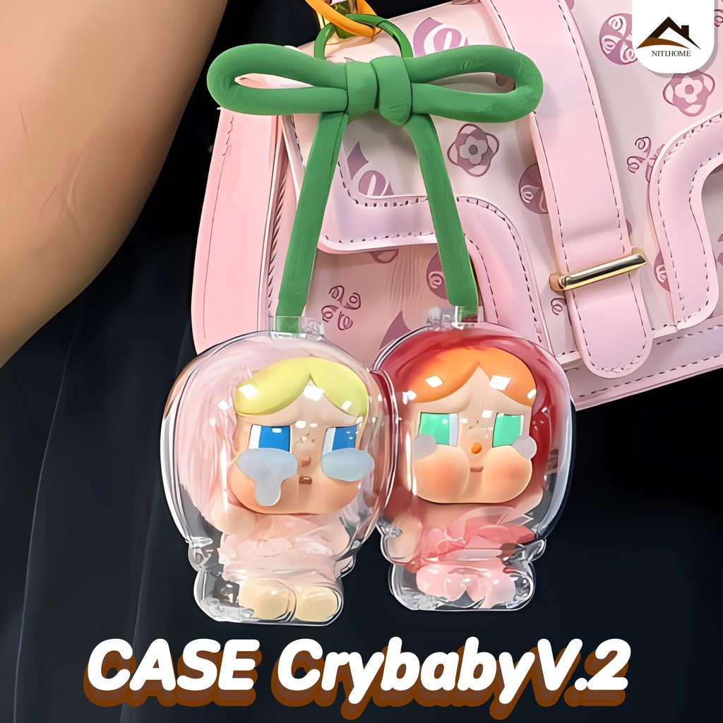 เคสอะคริลิคใส สำหรับใส่ Crybaby Crying Again Series ตุ๊กตาหน้าไวนิล เคสพวงกุญแจ เคสป้องกัน เคส CRYBABY V2
