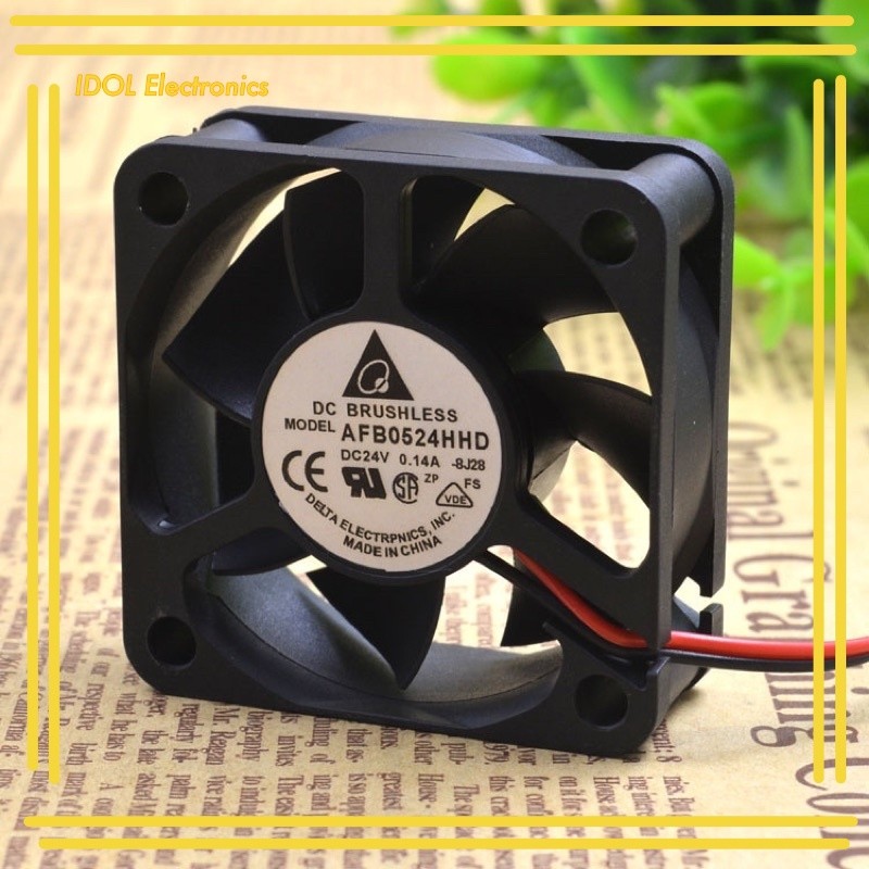 ราคาถูก! AFB0524HHD DC24V 0.14A 2สาย 50*50*20MM แพ็ค2ตัว